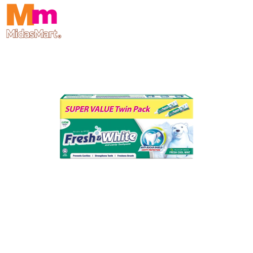 FRESH & WHITE TOOTHPASTE - FRESH COOL MINT (2 X 225G)