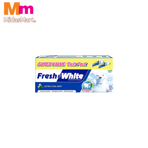 FRESH & WHITE TOOTHPASTE - EXTRA COOL MINT (2 X 225G)