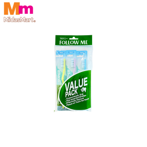 FOLLOW ME SUPER A TOOTHBRUSH HARD VALUE PACK (3'S)