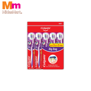 COLGATE ZIG ZAG TOOTHBRUSH SOFT BUY 3 GET 2 FREE (5 PIECES)