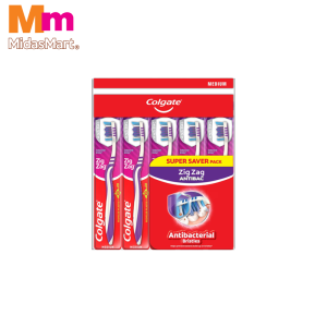 COLGATE ZIG ZAG TOOTHBRUSH MEDIUM BUY 3 GET 2 FREE (5 PIECES)
