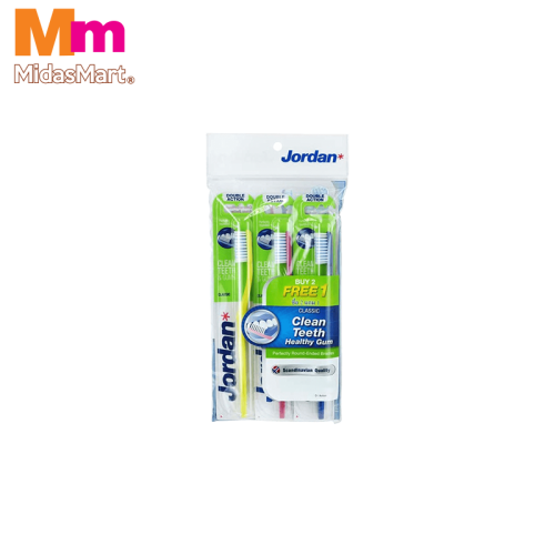 JORDAN CLASSIC TOOTHBRUSH MEDIUM VALUE PACK (1S)