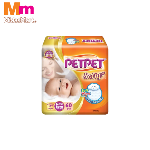 PET PET JUMBO NEWBORN DIAPERS (60'S)