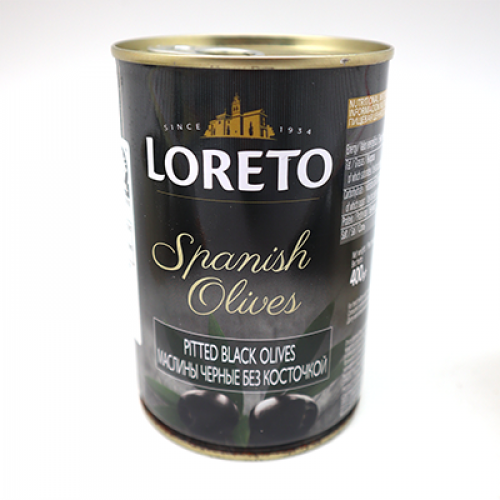 LORETO PIITED BLACK OLIVES 1X400G