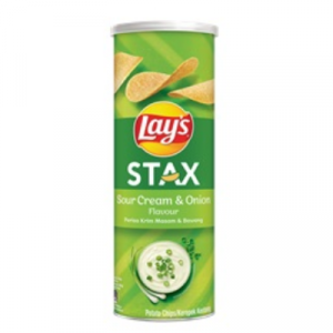 LAYS STAX SOUR CREAM & ONION 1X135G