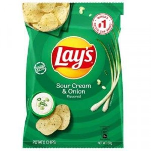 LAYS SOUR CREAM & ONION 1X50G