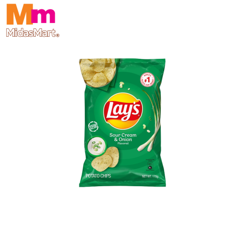 LAY'S SOUR CREAM AND ONION POTATO CHIPS (170G)