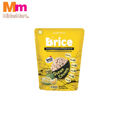 ECOBROWN'S BROWN RICE CRISPS MUSANG KING DURIAN FLAVOR (40G)
