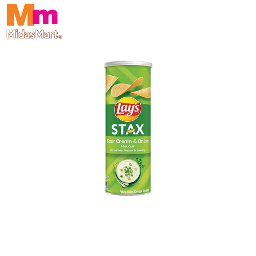 LAY'S STAX POTATO CRISPS SOUR CREAM & ONION (100G)