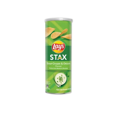 LAY'S STAX POTATO CRISPS - SOUR CREAM & ONION (100G)