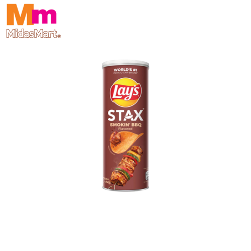LAY'S STAX POTATO CRISPS SMOKIN' BBQ (100G)