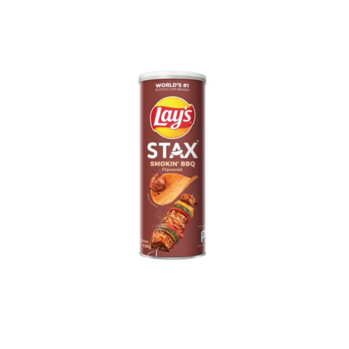 LAY'S STAX POTATO CRISPS - SMOKIN' BBQ (100G)