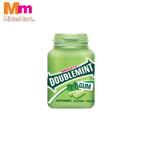 WRIGLEY'S DOUBLEMINT PEPPERMINT CHEWING GUM BOTTLE (58G)