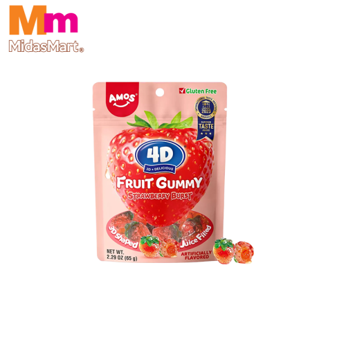 AMOS 4D FRUIT GUMMY STRAWBERRY (65G)