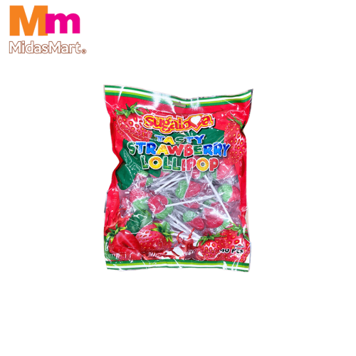 SUGALOVA STRAWBERRY LOLLIPOP BAG (480G)