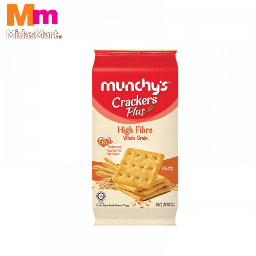 Munchy's Crackers Plus High Fibre 1x300g Munchy's Crackers Plus High Fibre 1x300g