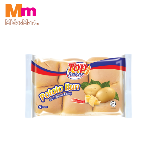 TOP BAKER POTATO CUSTARD BUN 9'S 1X250G
