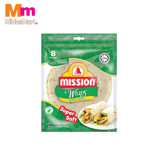 MISSION WRAPS ONION CHIVE 1X360G