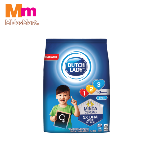 DUTCH LADY 123 FORMULATED MILK POWDER - PLAIN FLAVOUR (550G)