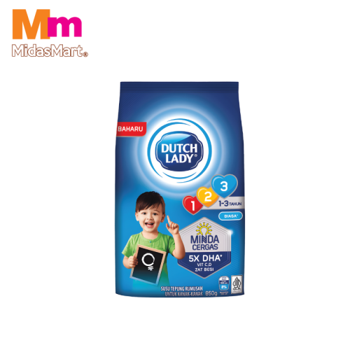 DUTCH LADY 123 FORMULATED MILK POWDER - PLAIN FLAVOUR (850G)