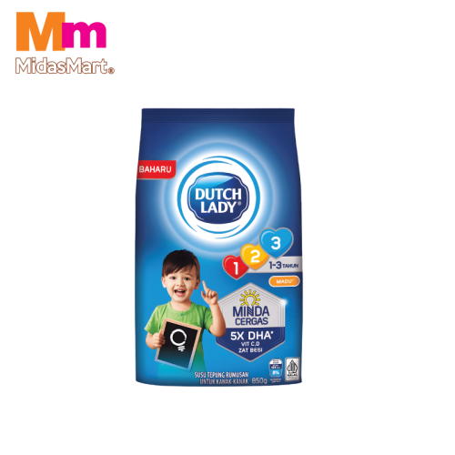 DUTCH LADY 123 FORMULATED MILK POWDER - HONEY FLAVOUR (850G)