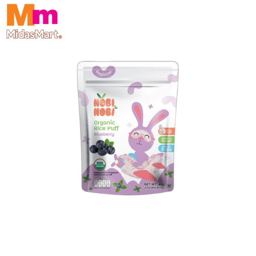 NOBI ORGANIC RICE PUFFS BLUEBERRY (40G)