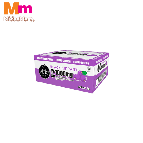 VIDA C BLACKCURRANT SPARKLING DRINK CARTON BOX (24 X 325ML)