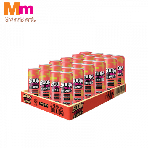 BOOM+ Isotonic Vitamin C White Peach 24x325ml BOOM+ Isotonic Vitamin C White Peach 24x325ml