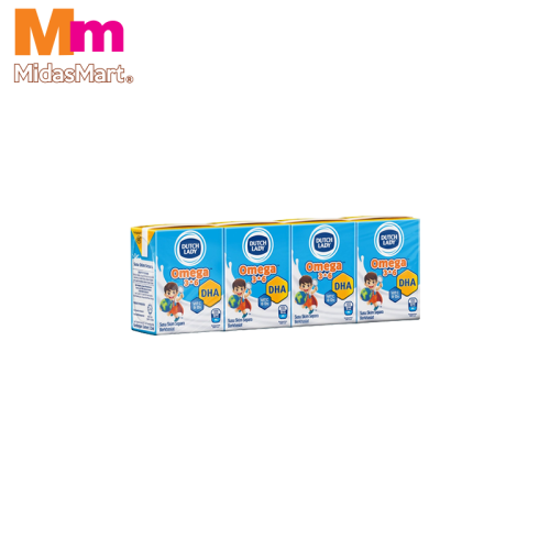 DUTCH LADY UHT OMEGA PLAIN MILK (4 X 125ML)
