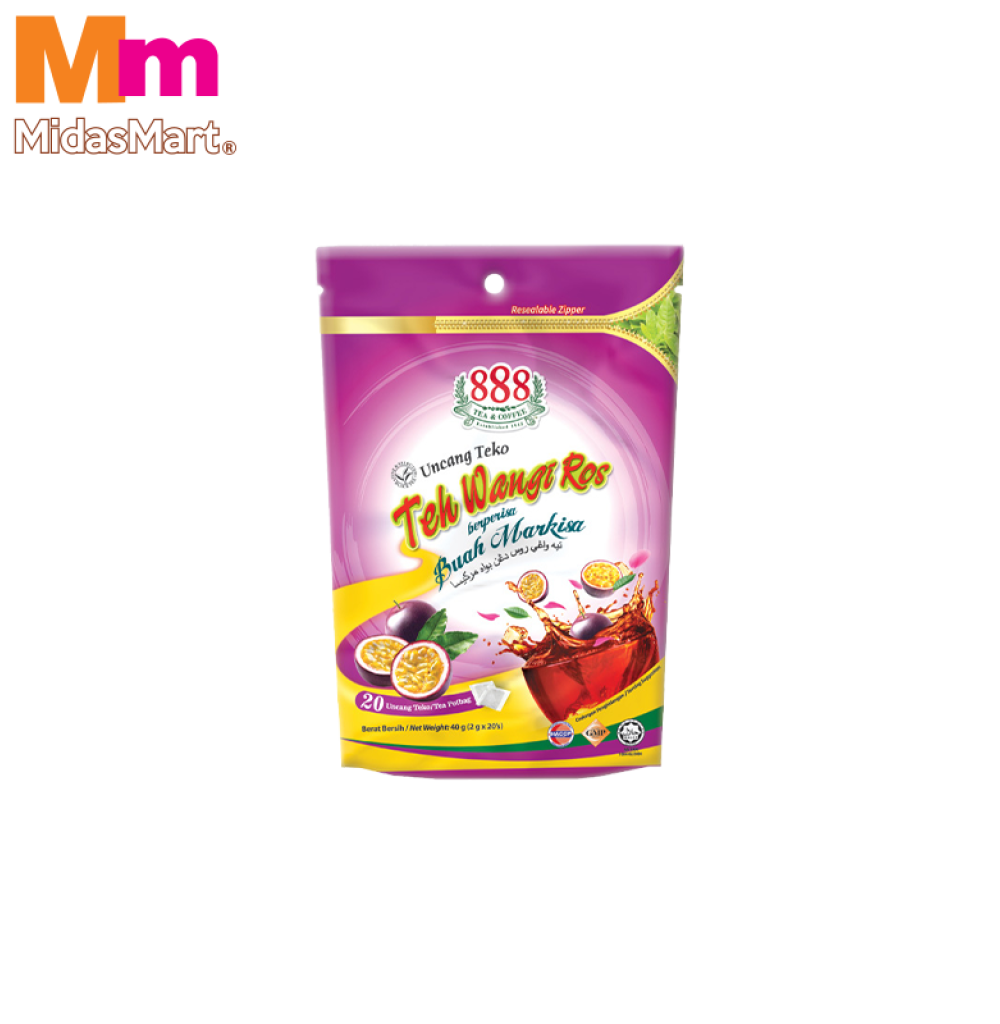 888 TEH WANGI ROS BUAH MARKISA 1X20X2G