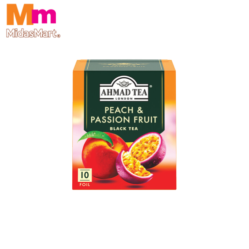 AHMAD TEA PEACH AND PASSION FRUIT TEA BAGS (10'S)