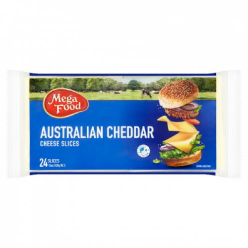 MEGA FOOD AUST CHEDDAR CHEESE SLICE 1X400G