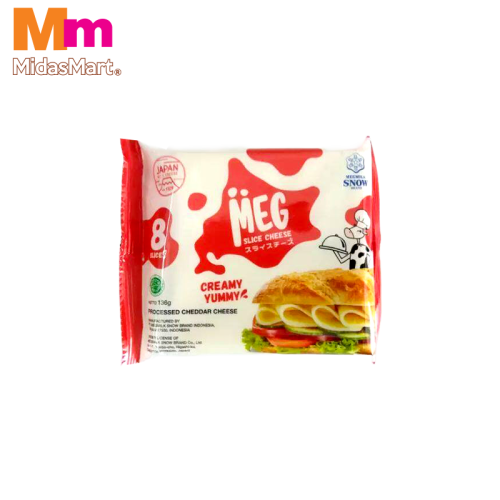 MEG CHEDDAR SLICE CHEESE (8'S)