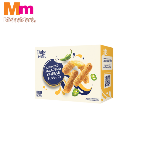 DAIRY WISDOM CRUMBED JALAPENO CHEESE FINGERS (250G)