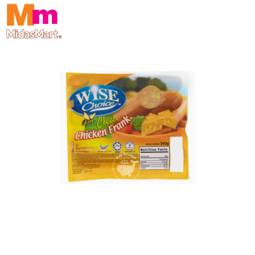 WISE CHOICE CHEESE CHICKEN FRANKFURTERS (340G)