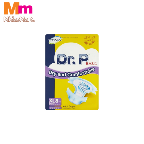 DR. P BASIC ADULT DIAPERS EXTRA LARGE (8 PIECES)