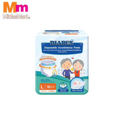 DIAPEX ADULT DIAPER PANTS LARGE (10 PIECES)