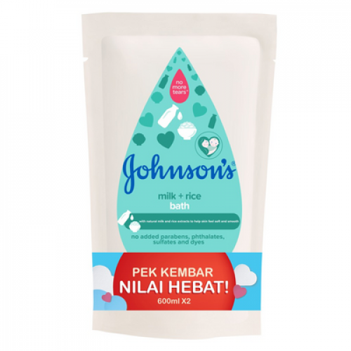 JOHNSON'S BABY BATH MILK+RICE T/P 1X2X600ML