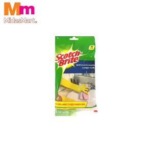 SCOTCH-BRITE BATHROOM GLOVES LONG CUFF - SIZE M