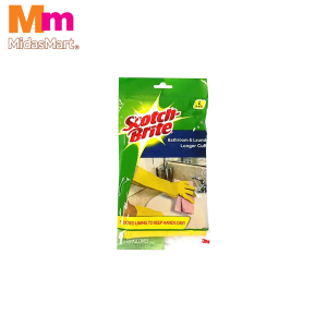 SCOTCH-BRITE BATHROOM GLOVES LONG CUFF - SIZE L