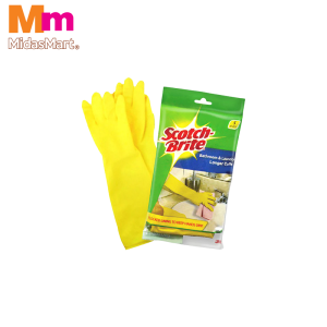 SCOTCH-BRITE BATHROOM GLOVES LONG CUFF - SIZE S