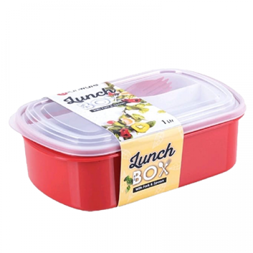 E-1235 LUNCH BOX WITH FORK&SPOON 