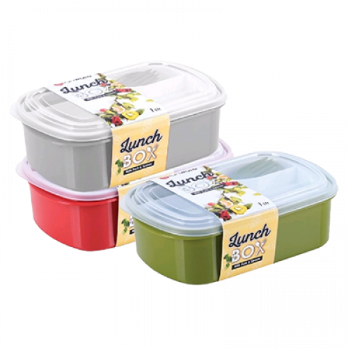 E-1235 LUNCH BOX WITH FORK&SPOON 