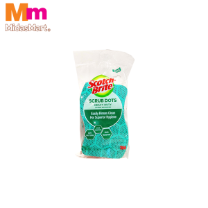 SCOTCH-BRITE SCRUB DOTS HEAVY DUTY SCRUB SPONGE - GREEN (2'S)