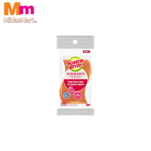 SCOTCH-BRITE SCRUB DOTS HEAVY DUTY SCRUB SPONGE - ORANGE (2'S)
