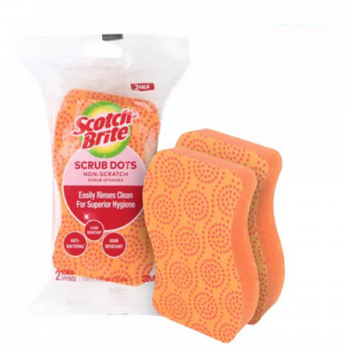 SB6002978 SCRUB DOTS NON-SCRATCH SCRUB SPONGE 2'S