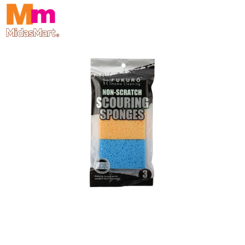 FUKURO NON-SCRATCH SCOURING SPONGES - 3'S (ZHH2006)