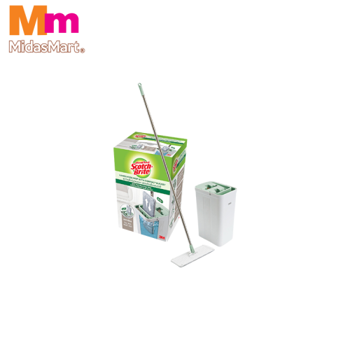 SCOTCH-BRITE HANDS FREE COMPACT MOP WITH BUCKET AND MICROFIBER