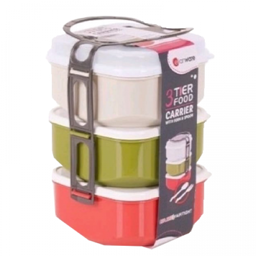 E-1035/3 3 TIER FOOD CARRIER MIX COLOUR  