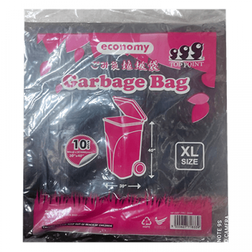 TP-GBF-TRC-3040 30X40X10PCS FLAT GARBAGE BAG BLK